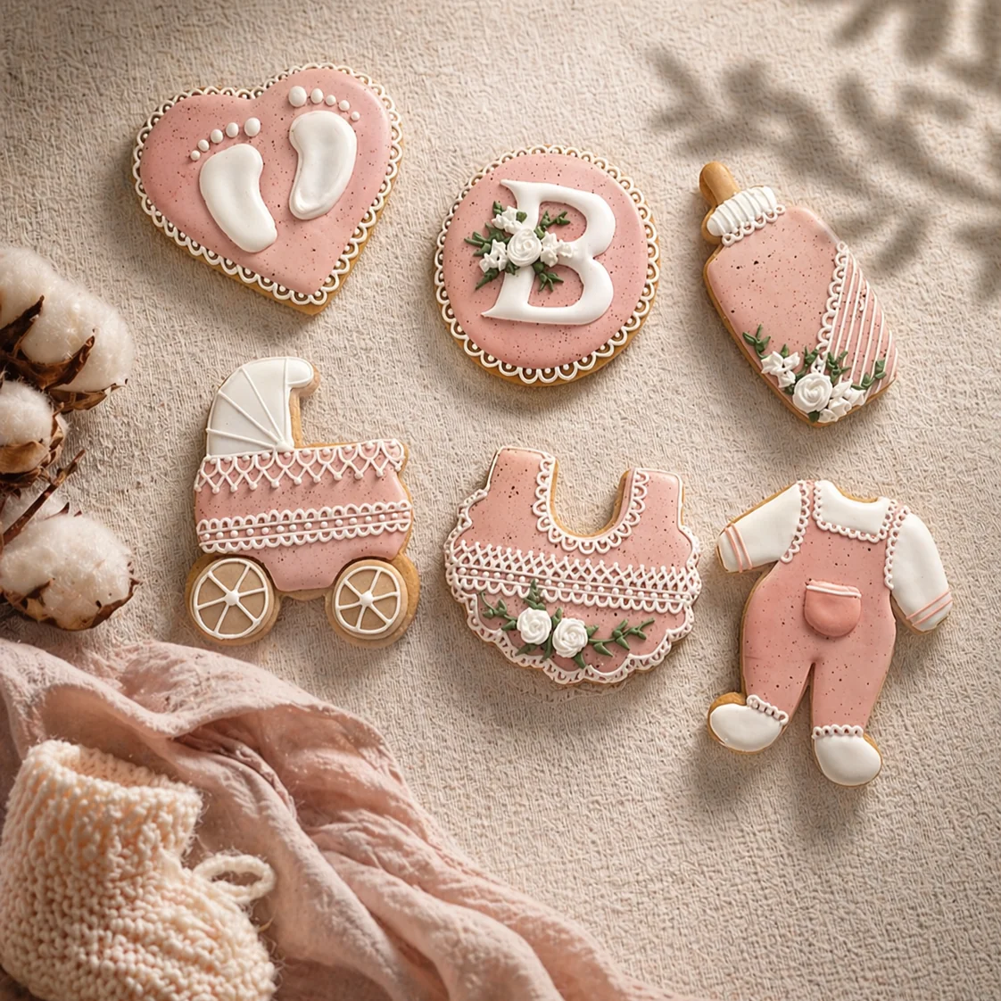 Bolachas decoradas artesanais para chá de bebê