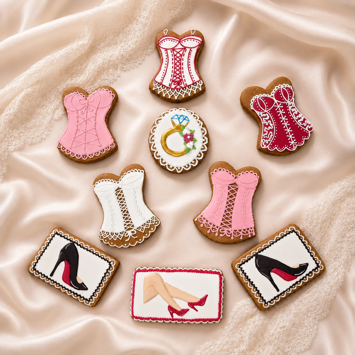 Bolachas decoradas artesanais para chá de lingerie