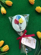 Bolacha Balões de Festa decorada à mão com glacê real, tema parque de diversão - Imagem 2