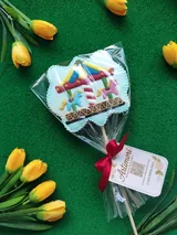 Bolacha Carrossel decorada à mão com glacê real, tema parque de diversão - Imagem 2