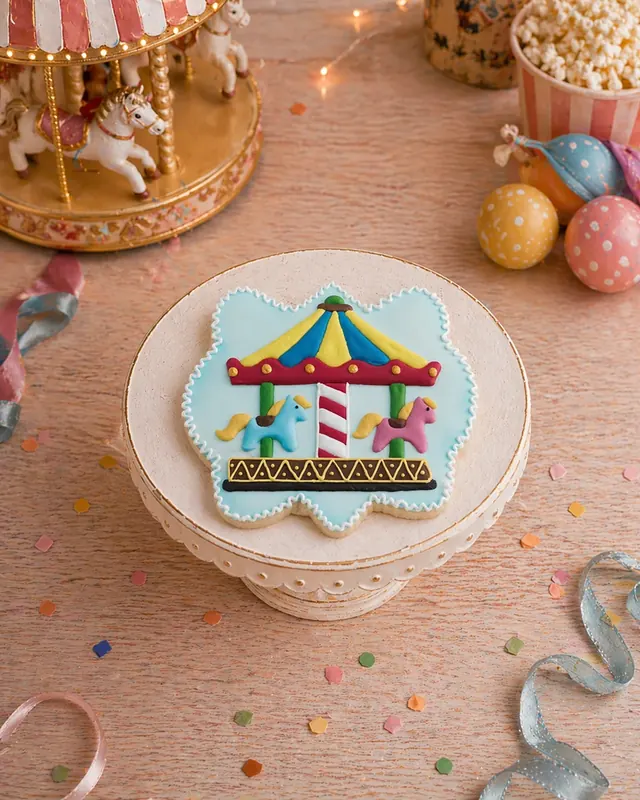 Bolacha Carrossel 90g para Festa Parque de Diversões