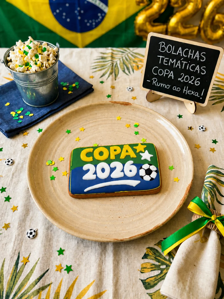 Bolacha Decorada Copa 2026 - Bandeira do Brasil 60g