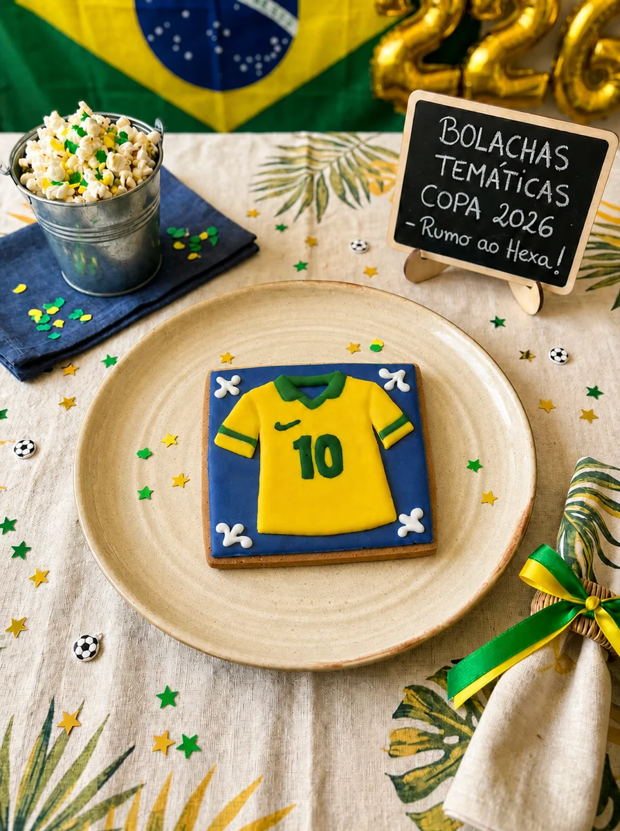 Bolacha Decorada Copa 2026 - Camisa 10 Brasil 60g