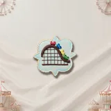 Bolacha Montanha Russa decorada à mão com glacê real, tema parque de diversão - Imagem 1