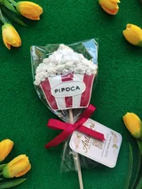Bolacha Pacote de Pipoca decorada à mão com glacê real, tema parque de diversão - Imagem 2