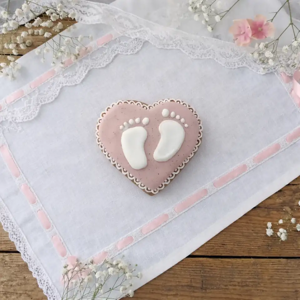 Caixa Chá de Bebê Rosa com Bolachas de Especiarias Decoradas — Kit 6 Unidades - Imagem 7