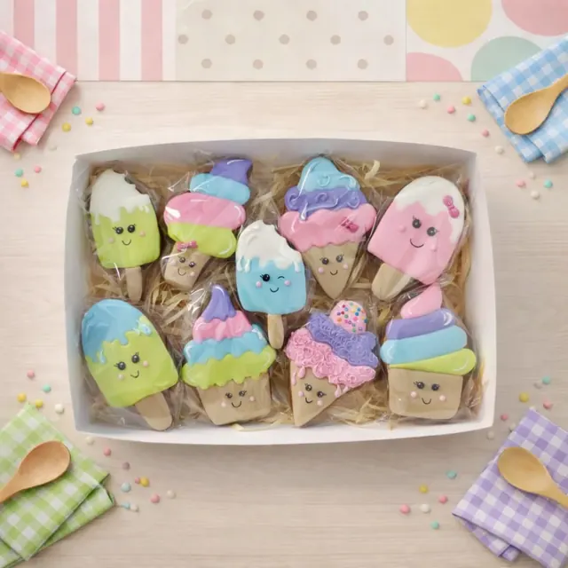 Caixa Sorvetinhos com Bolachas Decoradas — Kit Sortido (180g) - Imagem 2