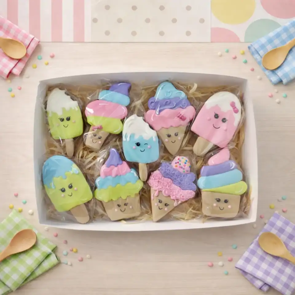 Caixa Sorvetinhos com Bolachas Decoradas — Kit Sortido (180g) - Imagem 2