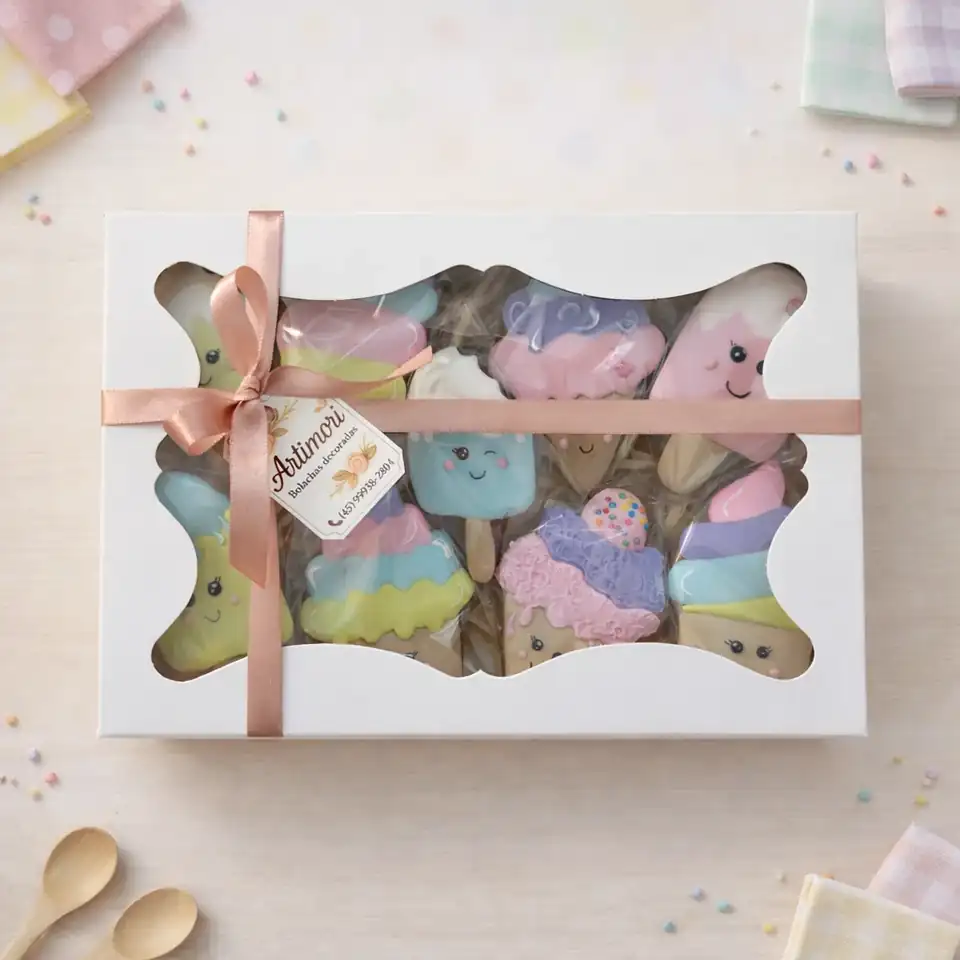 Caixa Sorvetinhos com Bolachas Decoradas — Kit Sortido (180g) - Imagem 3