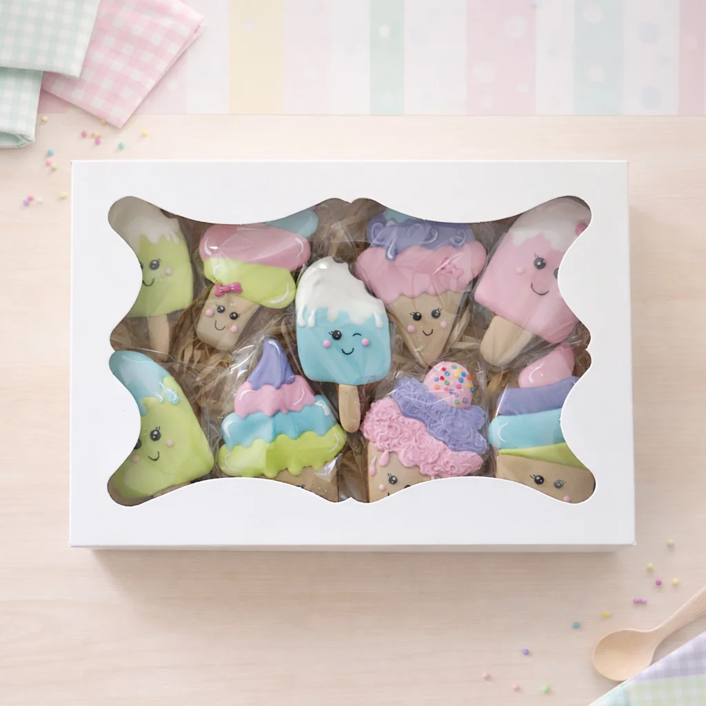 Caixa Sorvetinhos com Bolachas Decoradas — Kit Sortido (180g) - Imagem 4